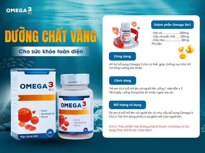 Omega 3in1 - Dưỡng chất vàng cho sức khỏe toàn diện